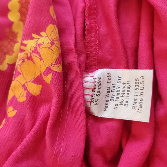 Fighting Eel Pink Flower Lei XS Ava Sky Blouse Top Janine Fuschia Plumeria Leis - Picture 7 of 8